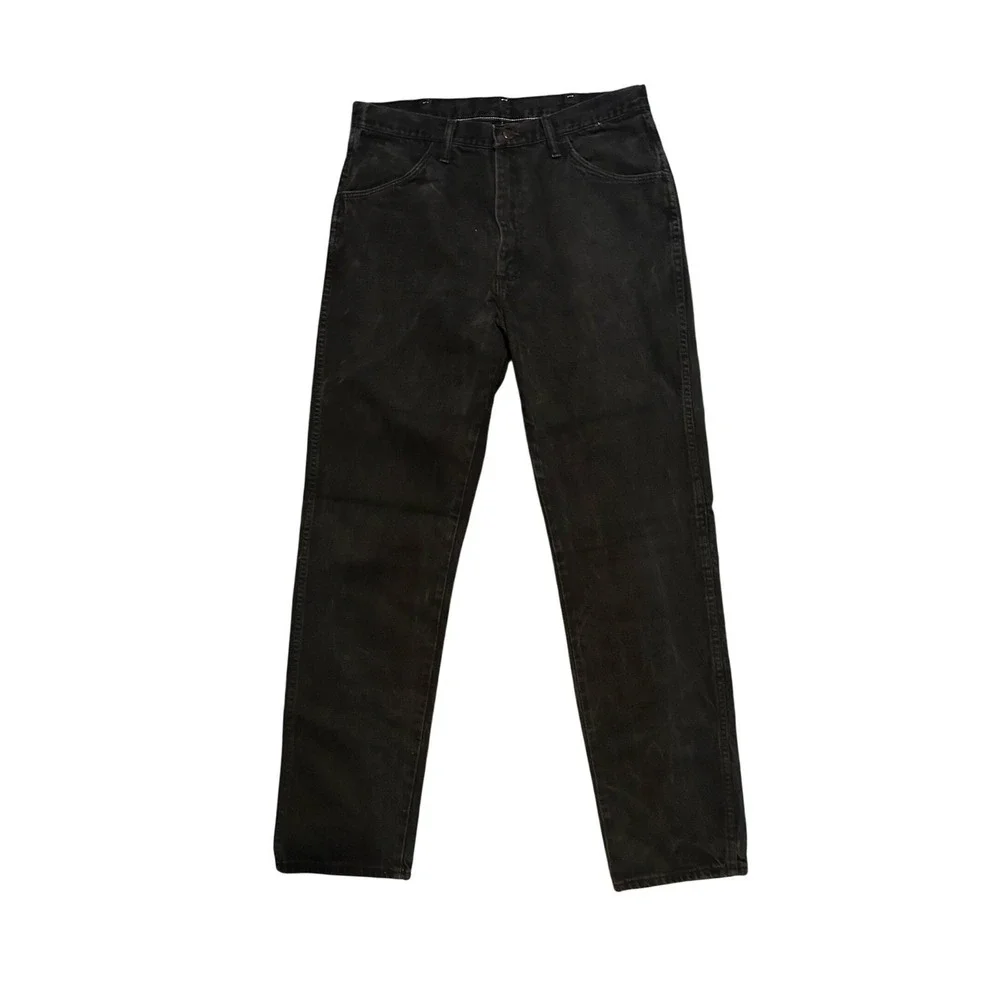 Rustler Men Size 35 x 34 Regular Fit‎ Straight Leg Jeans Black Denim Grunge Punk
